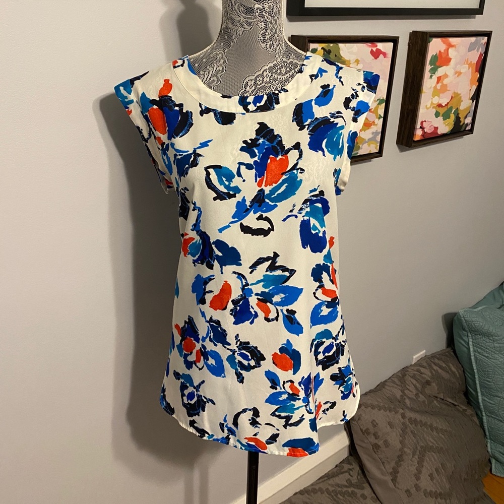 J.Crew floral white blouse